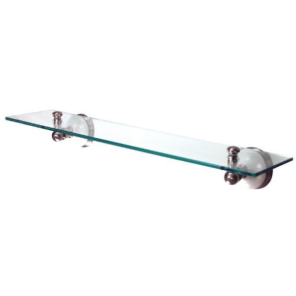 Victorian Cosmetic Glass Shelf, Brushed Nickel